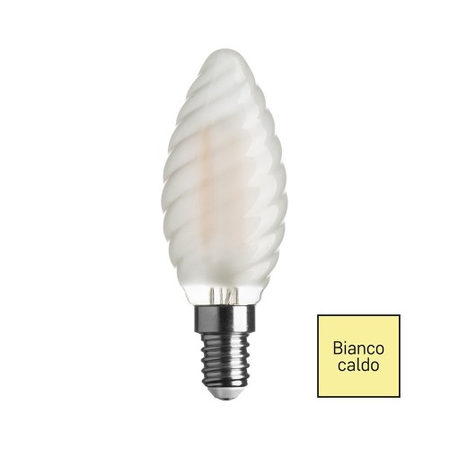 LAMPADINA LED FILAMENTO TORTIGLIONE SATINATO E14 4.5W (40W) 2700K