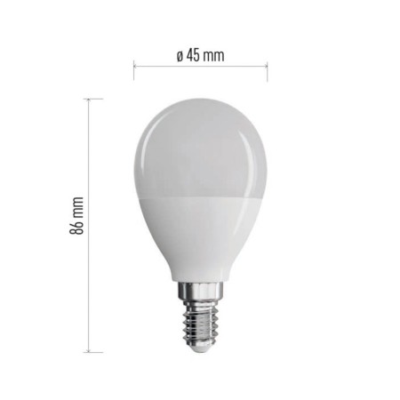 LAMPADINA LED SFERA 7.3W (60W) E14 6500K 806LM EMOS ZQ1232