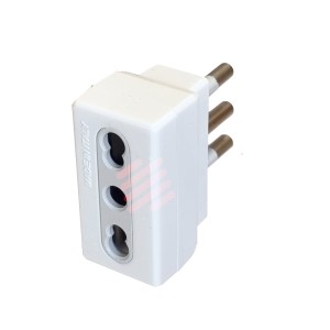 Adattatore Presa Bivalente Spina 10A Bianco 2