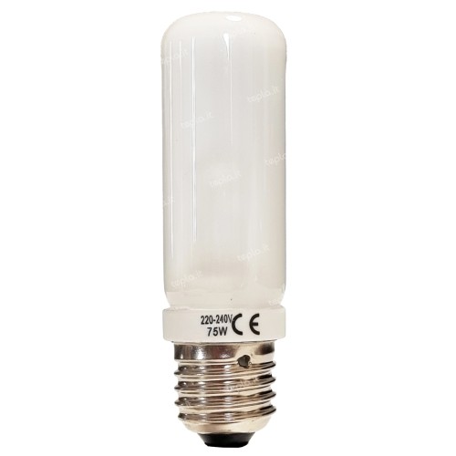 Lampadina alogena 75W, vetro satinato, CRI 100, luce calda e dimmerabile