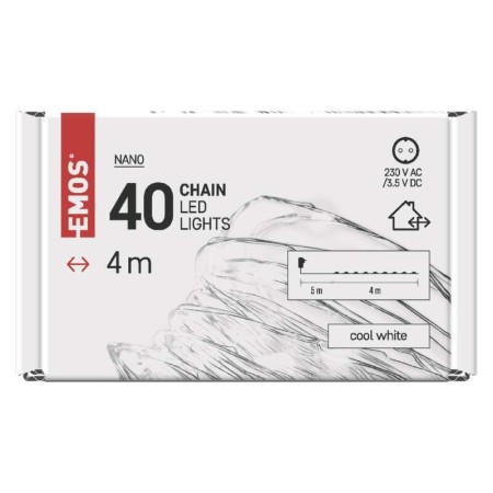 Catena NANO LED: 40 LED Luce Fredda, Timer, 4mt | EMOS D3AC02