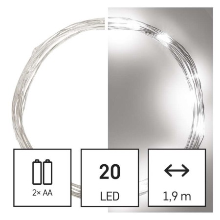 Catena NANO LED a Batterie: 20 LED Luce Bianca, Timer | EMOS D3AC07