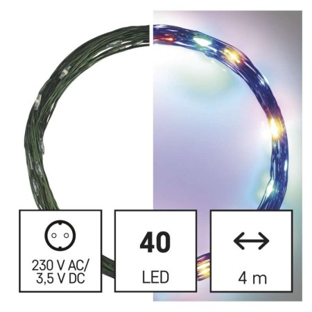Catena LED Multicolor Nano: 40 LED, 4m, Interno Esterno | EMOS D3AM01