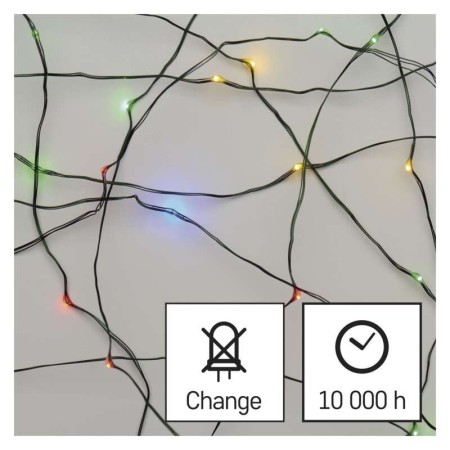 Catena Nano LED 40 luci Multicolor 4mt Cavo Verde, Timer, Esterno | Emos D3AM01