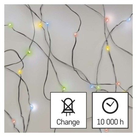 CATENA NANO 20 LED MULTICOLOR 1,9MT FILO ARERGENTO A BATTERIE