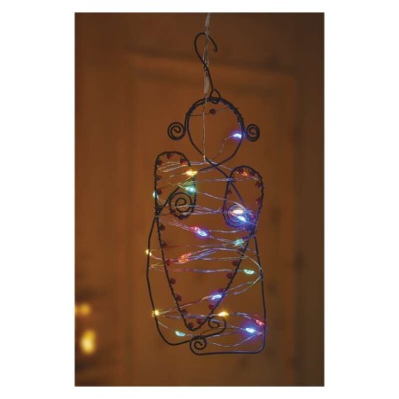 CATENA NANO 20 LED MULTICOLOR 1,9MT FILO ARERGENTO A BATTERIE