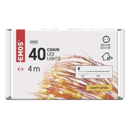 Catena NANO LED: 40 LED Caldi, Timer,... Catena NANO LED: 40 LED Caldi, Timer,...