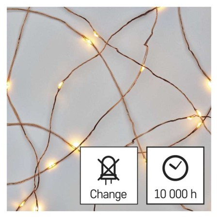 Catena NANO LED: 100 LED Caldi, Timer, 10mt Interno/Esterno | Emos D3AW02