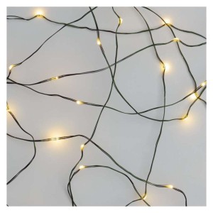 Catena LED filo verde 40 luci bianco caldo 4 metri timer automatico 220V albero Natale siepe giardino EMOS D3AW03 2