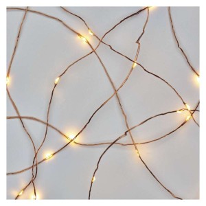 Catena LED batteria 10 luci bianco caldo filo rame 0,9 metri timer automatico EMOS D3AW06 2