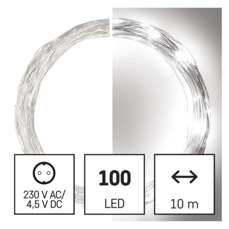Catena NANO LED: 100 LED Luce Fredda, Timer, 10mt | EMOS D3AC01