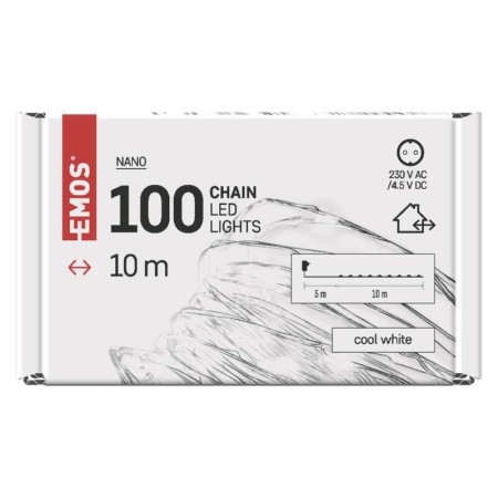 Catena LED Timer Nano: 100 LED Luce Fredda, 10m, 230V | EMOS D3AC01