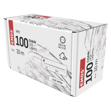 Catena NANO LED: 100 LED Luce Fredda, Timer, 10mt | EMOS D3AC01