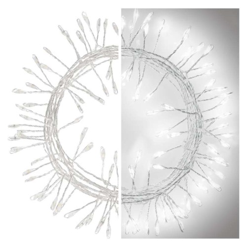 Catena NANO CLUSTER a Batterie: 100 LED Luce Fredda, Filo Argento | Emos D3FC01