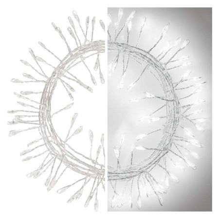 Catena NANO CLUSTER a Batterie: 100 LED Luce Fredda, Filo Argento | Emos D3FC01