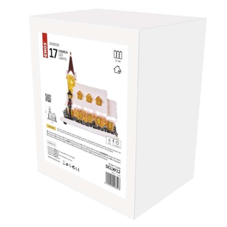 Chiesetta Innevata 6 LED a Batteria Decorazione Natalizia | Emos DCLW12