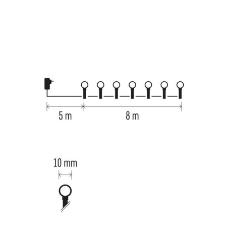 Catena Luminosa LED 80 CHERRY Multicolore, 8mt, Timer, Esterno | Emos D5AM