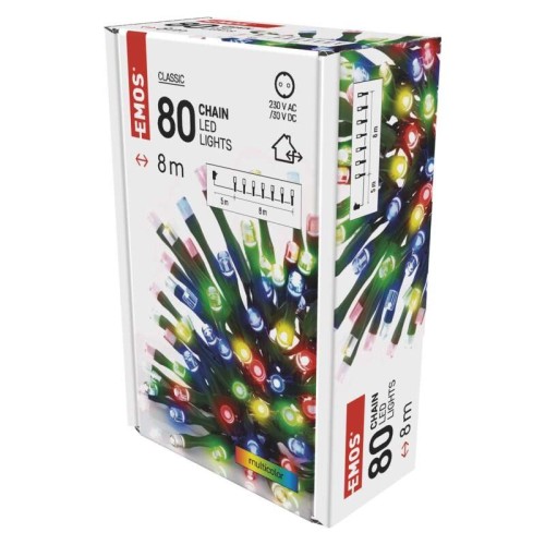 CATENA LUMINOSA 80 LED MULTICOLOR 8MT... CATENA LUMINOSA 80 LED MULTICOLOR 8MT...