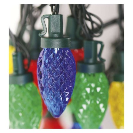 CATENA LUMINOSA 50 LED PIGNA MULTICOLOR 9.8MT MULTIFUNZIONE IP44 INTERNO ESTERNO