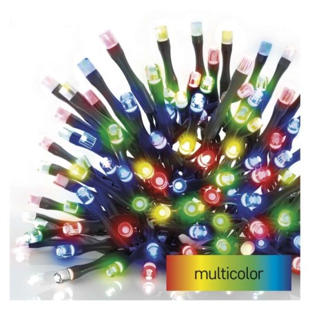 CATENA LUMINOSA 100 LED LUCE MULTICOLOR C/TIMER 10MT IP44 INTERNO ESTERNO