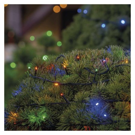 CATENA LUMINOSA 100 LED LUCE MULTICOLOR C/TIMER 10MT IP44 INTERNO ESTERNO