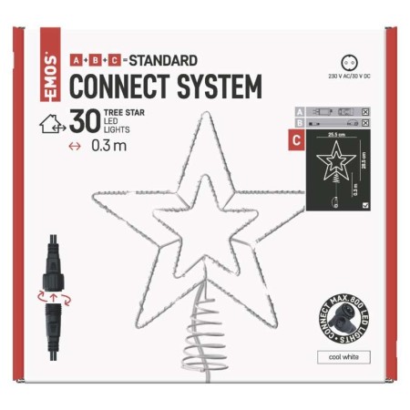 Stella di Natale LED h28.5cm Luce Fredda - Interni/Esterni, Alimentatore Escluso | EMOS D1ZC01