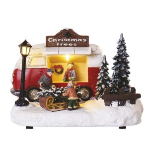 Decorazione Furgoncino Negozio Alberi Natale 10 LED 2