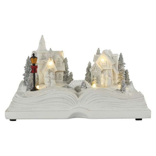 VILLAGGIO NATALIZIO LIBRO LED H12,5 CM A BATTERIE DA INTERNO