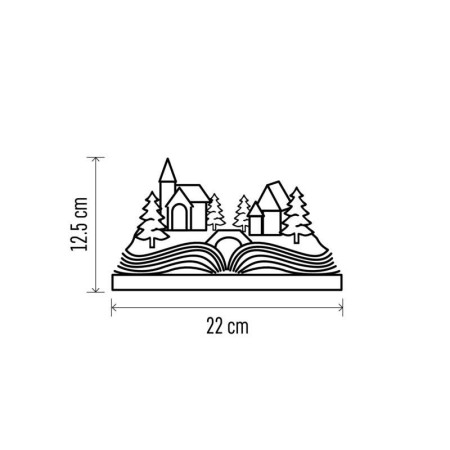 VILLAGGIO NATALIZIO LIBRO LED H12,5 CM A BATTERIE DA INTERNO