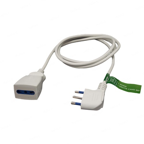 Prolunga Elettrica 10m 3x1.5 - Spina 90° 16A | Colore Bianco