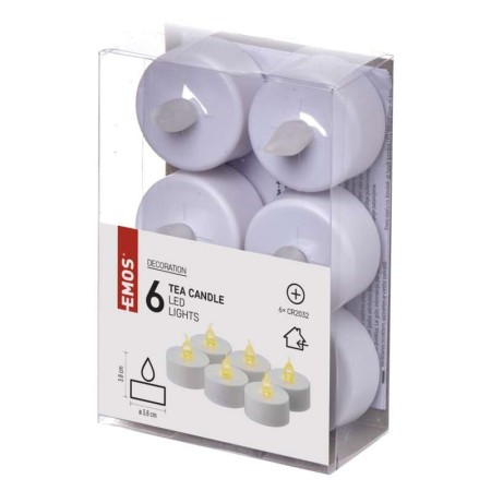 Candeline LED decorative Bianche conf. 6 pz a Batterie | Emos DCCV11