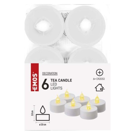 Candeline LED decorative Bianche conf. 6 pz a Batterie | Emos DCCV11