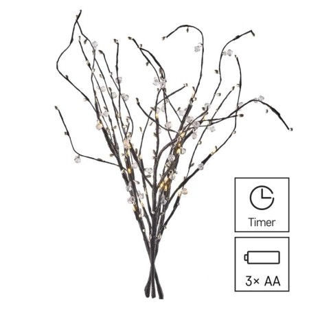 Decorazione Natalizia LED Rametti con Perle 60 cm, Luce Bianca Calda da Interno con Timer | Emos DCTW08