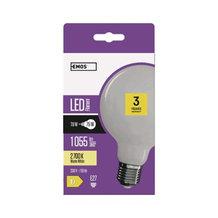 Globo LED filamento d.95 7.8 (75W) 2700K vetro opale | Emos ZF2150