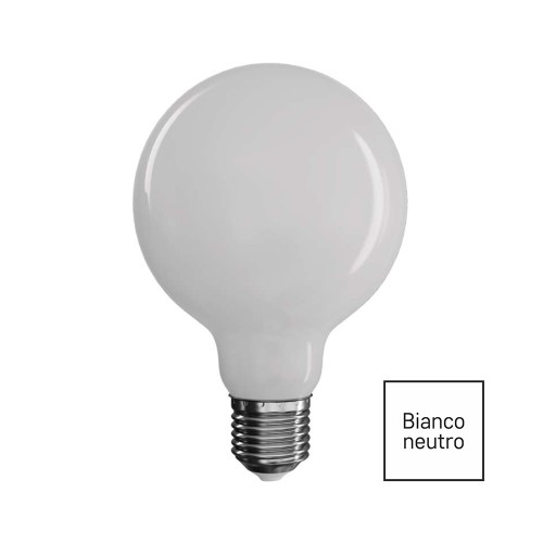 Globo LED filamento d.95 7.8 (75W) 4000K vetro opale | Emos ZF2151