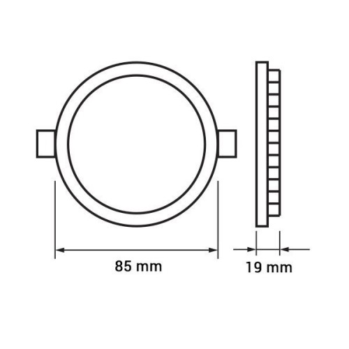 PANNELLO LED 3W 150LM 4500K INCASSO...