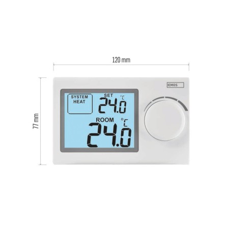 Termostato Caldaia Semplice Display Grande Rotella Manuale Certificato CE | EMOS P5604