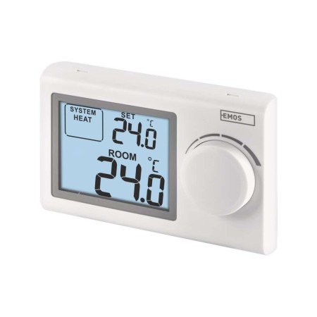 Termostato Caldaia Semplice Display Grande Rotella Manuale Certificato CE | EMOS P5604