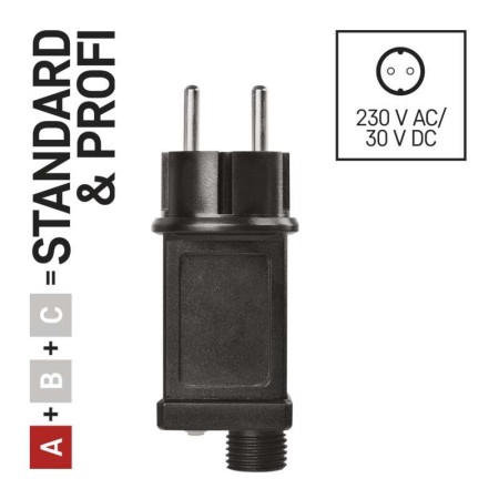 ALIMENTATORE PER LUCI NATALIZIE CONNECT SYSTEM PER SERIE STANDARD & PROFI NERO IP44 EMOS D1ZB05