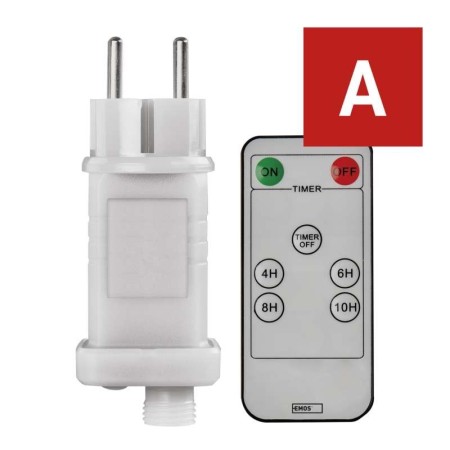 ALIMENTATORE PER LUCI NATALIZIE CONNECT SYSTEM PER SERIE STANDARD & PROFI BIANCO C/TELECOMANDO IP44 EMOS D1ZW02
