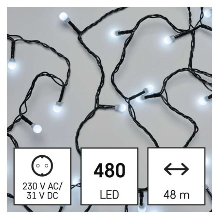 Catena Luminosa LED 480 CHERRY luce Fredda, 48mt, Timer, Esterno | Emos D5AC05