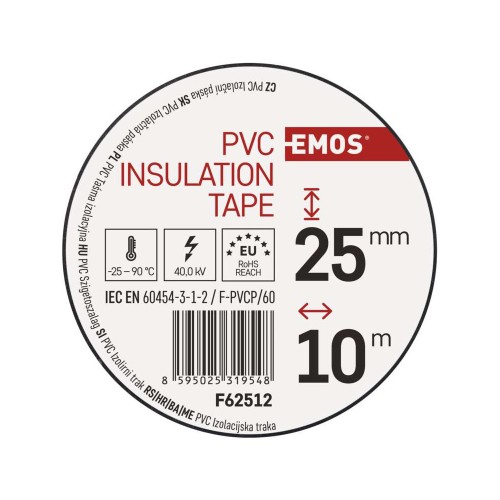 Nastro isolante 25x10mt nero 0,13...