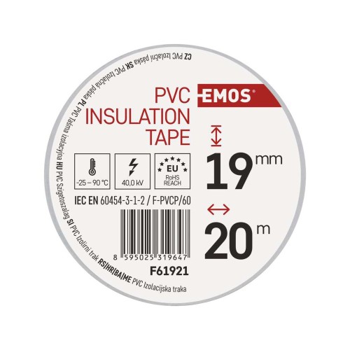 Nastro Isolante PVC Bianco 19mm x 20m... Nastro Isolante PVC Bianco 19mm x 20m...
