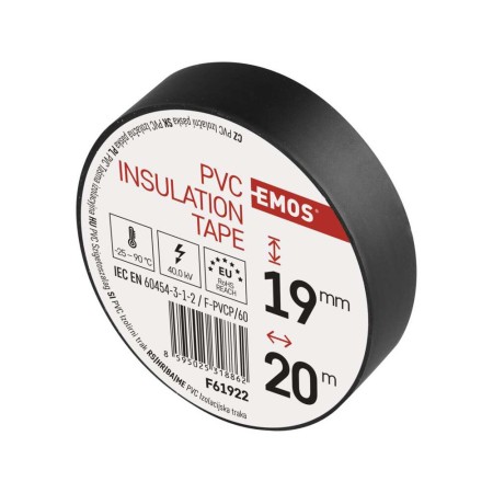 Nastro Isolante PVC Nero 19mm x 20m - Spessore 0.13mm | Emos F61922