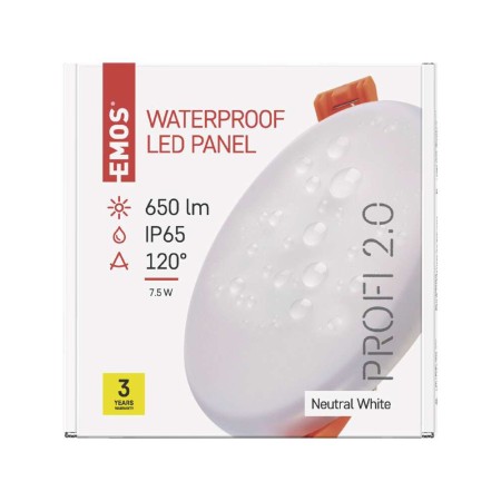 Pannello LED Rotondo Incasso Stagno 7.5W 4000K IP65 | EMOS ZV1122