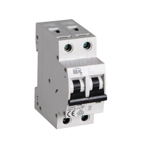 Interruttore automatico magnetotermico 10A 6KA 2 moduli KMB6-C10/2