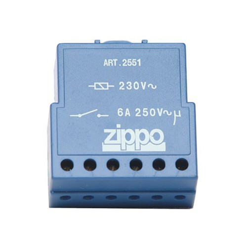 Relè ad impulsi con binari posteriori per condensatore, 1 contatto, 2 impulsi, 6A 250V | Zippo 2550