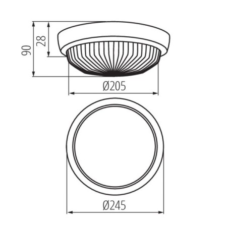 PLAFONIERA ROTONDA E27 IP44 VETRO SANGA DL 8050