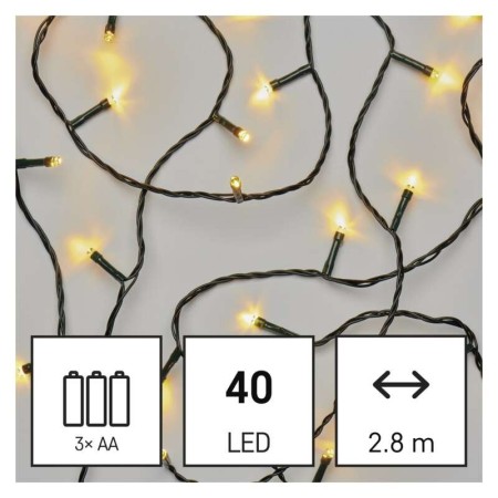 Catena Luminosa LED 40 Luci Calde, 2.8mt A Batterie Timer, Esterno | Emos D4FW01
