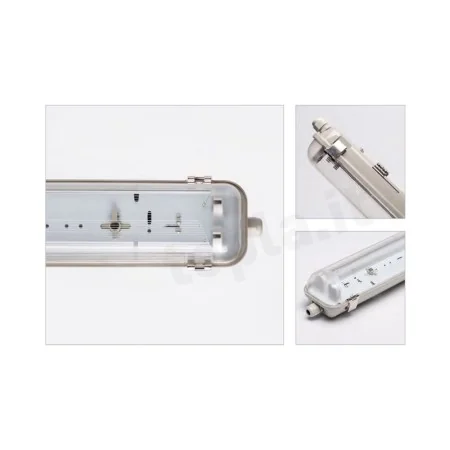 PLAFONIERA STAGNA PER 2 TUBI LED 60CM CABLATA IP65